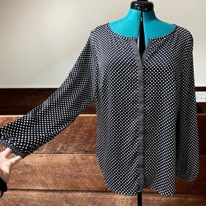 Ann Taylor Classic Polka Dotted Essential Blouse